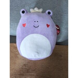 Squishmallows Francine the Purple Frog Prince Queen Heart Cheeks 12 inch